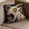 Soft Pillow Spooky Goat Face 2D Flat Printed Pillow Cushion Cover 18x18 Funny Screaming Goat Home Decor Covers For Sofa Bed
