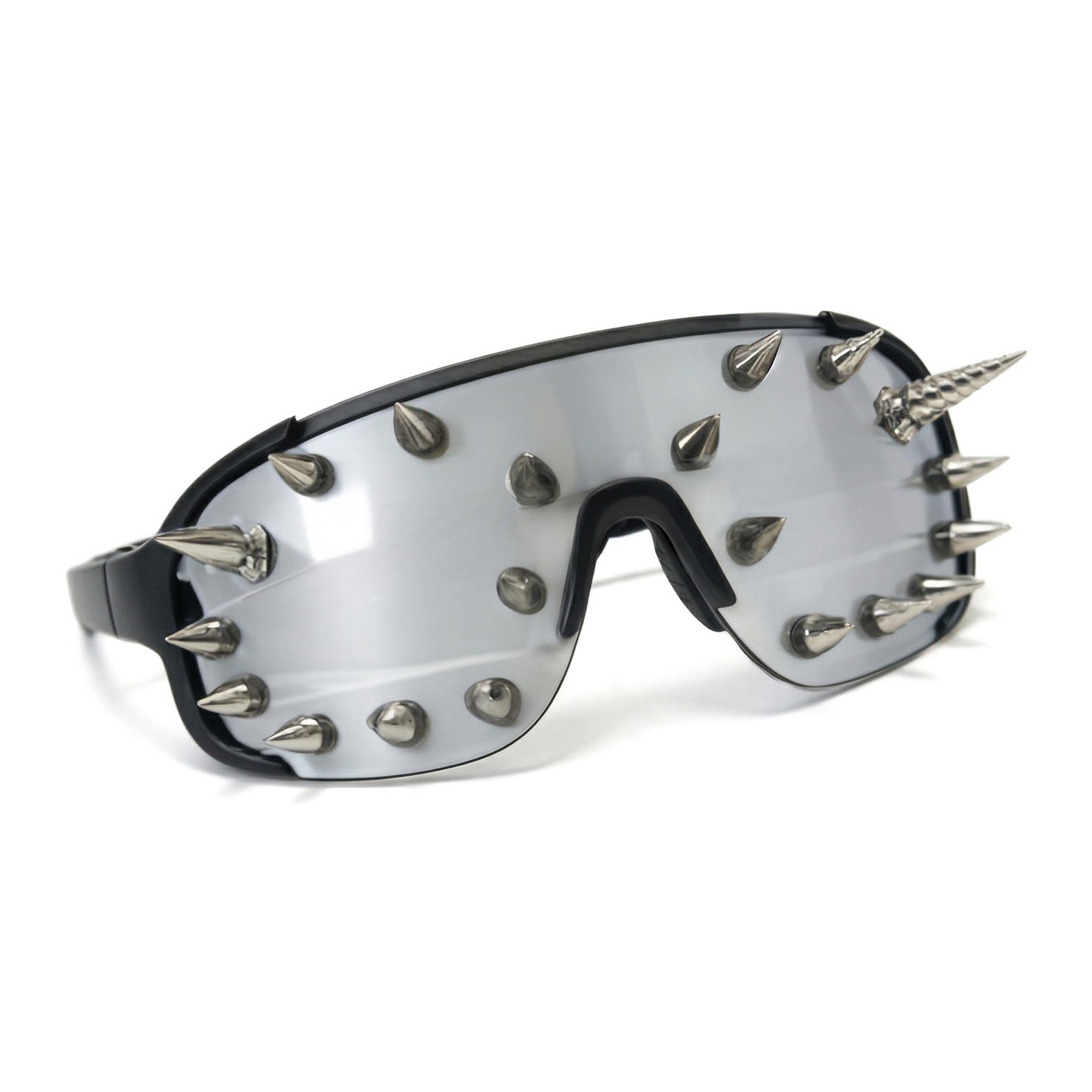 Cyberpunk glasses trendy cool personality fashion studded sunglasses photo styling party new style cyberpunk ballroom glasses ba чёрный