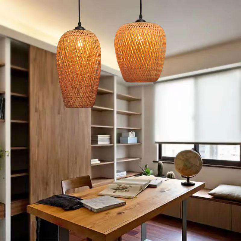 Bamboo Woven Pendant Light: Creative Pastoral Art for Study, Bedroom, Hallway, or Balcony