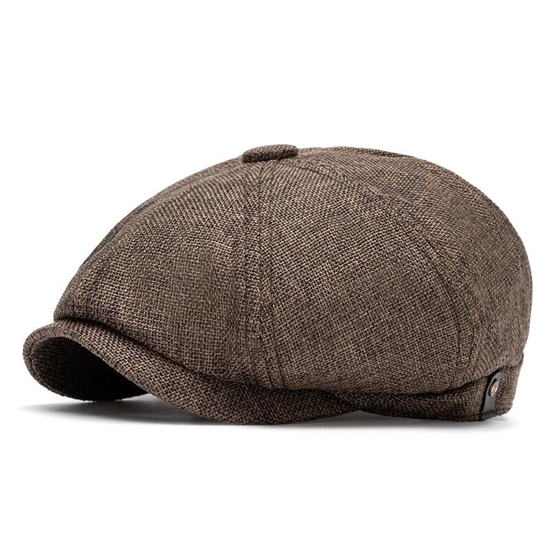 

Берет мужской весенне-летний солнцезащитный восьмиугольный кепка кепка художника британская кепка газетчика кофейный