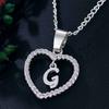 Heart Letters 26 Love Crystal Women Silver Plated Chain Jewelry Necklace