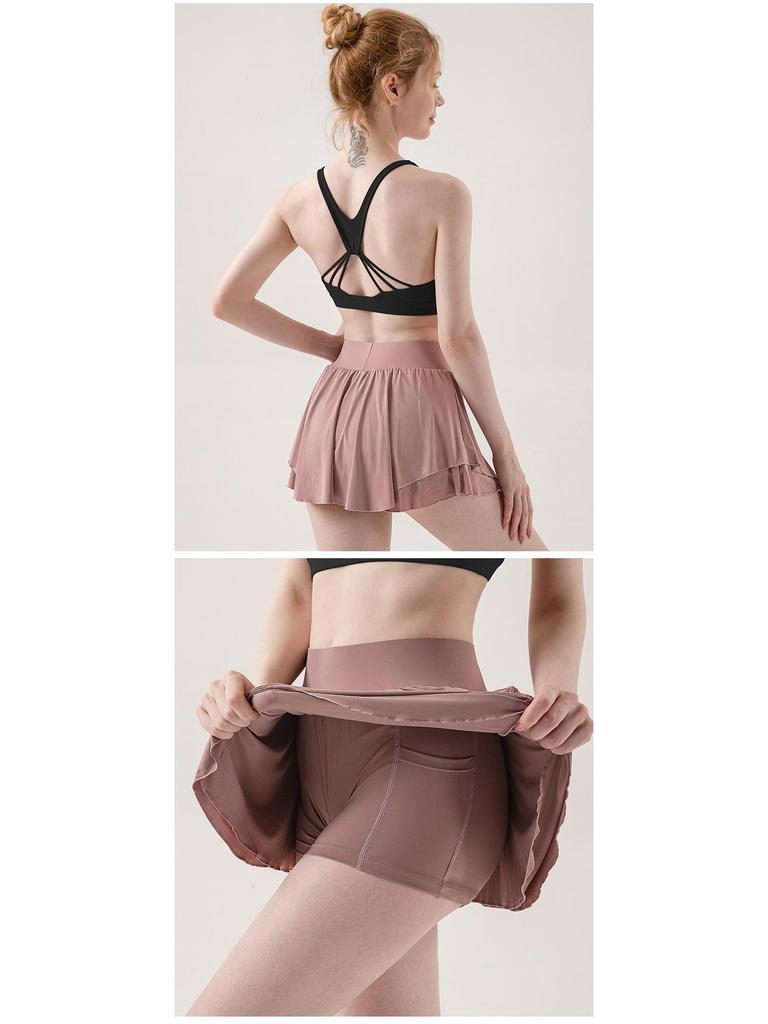 Damen Schnelltrocknender Sportrock: Anti-Exposition Tennis-, Badminton-, Lauf-, Yoga-Skort