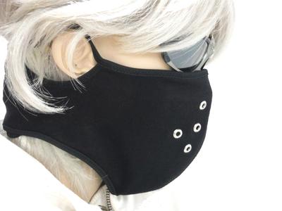 Mascarilla facial de malla elástica fresca negra para sentir KaiCRAFT Material específico para el verano, colgante para la oreja de 8 agujeros / estructura de 2 capas, "Evita el deslizamiento, no