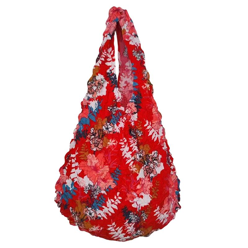 Flower Expansion Fold Pleated Flexible Stretch Mini Shopping Bag Large Capacity Bubble Elastic Portable Handbag Storage Bag