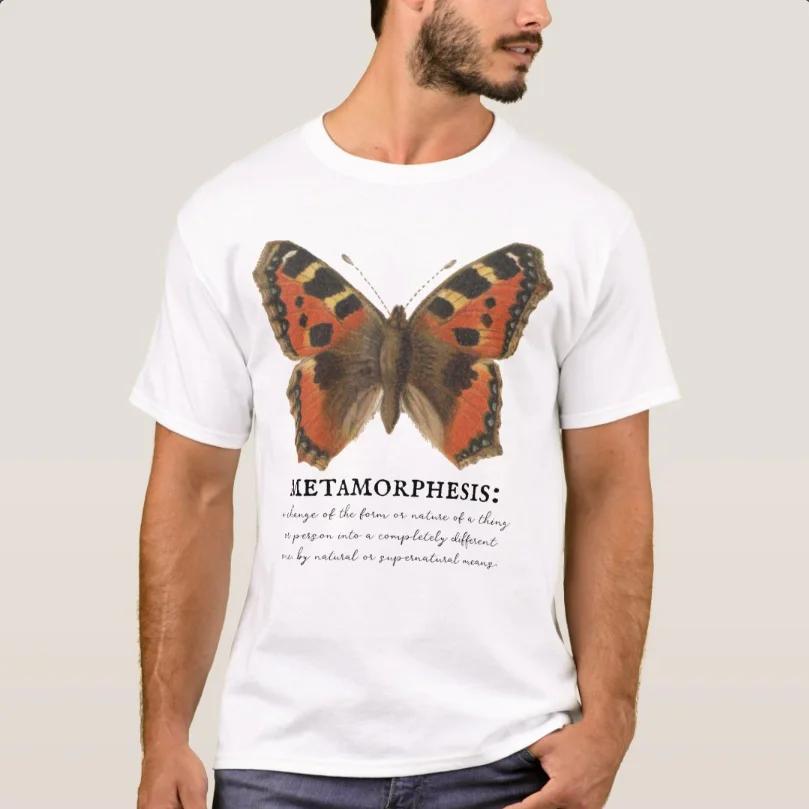 

Butterfly Vintage Orange Metamorphosis TShirt 100 Cotton ONeck Summer Short Sleeve Casual Mens Tshirt Size S3XL S