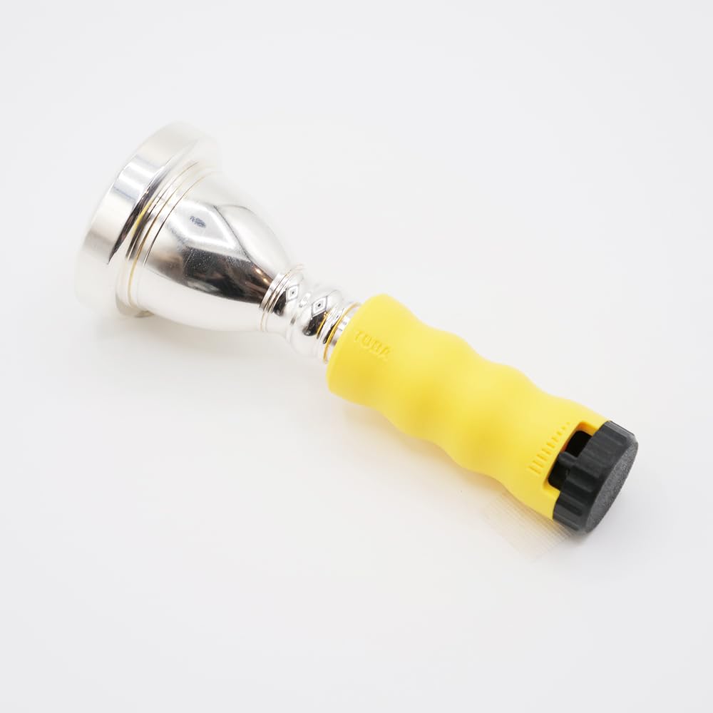 Tuba Mouthpiece Practice Brass Buzz Trainer New Buzzing Practice Equipment Brass Instrument BRASS DESIGN [2025 Model] Warm-up (Color Yellow)