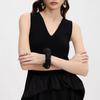 LANCY Elegant V-Neck Sleeveless A-Line Midi Dress