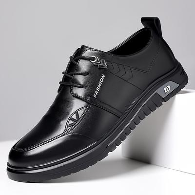 Lässige Lederschuhe Herbst weiche Sohle atmungsaktiv schwarz leicht Kleid Britisch Business Casual Herren Lederschuhe