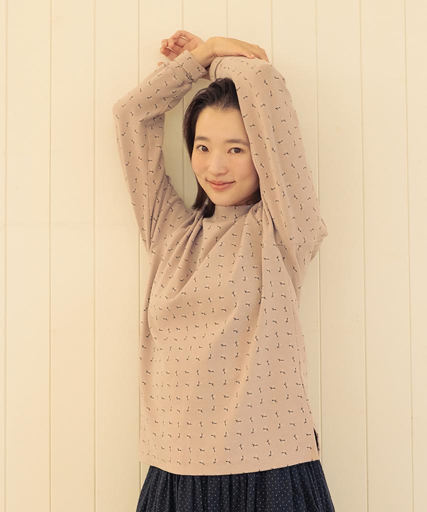 CHIQUITA Flower Napping Half Turtleneck Sweatshirt Pink 251006Pk