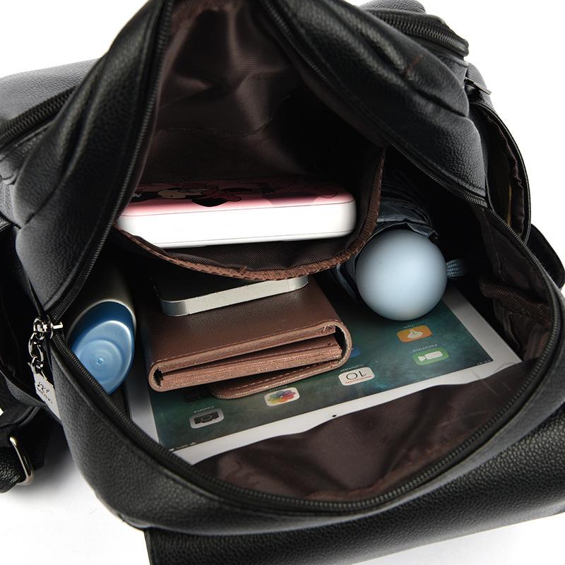 Schoolbag1011 new large-capacity leather texture women's backpack soft leather multi-purpose middle-aged women's bag mother bag wholesale