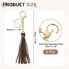 uxcell 5-Piece Set of Leather Keychain Tassels for Women, Lobster Buckle Key Rings for Handbags, Wallets, DIY Crafts, Dark Coffee