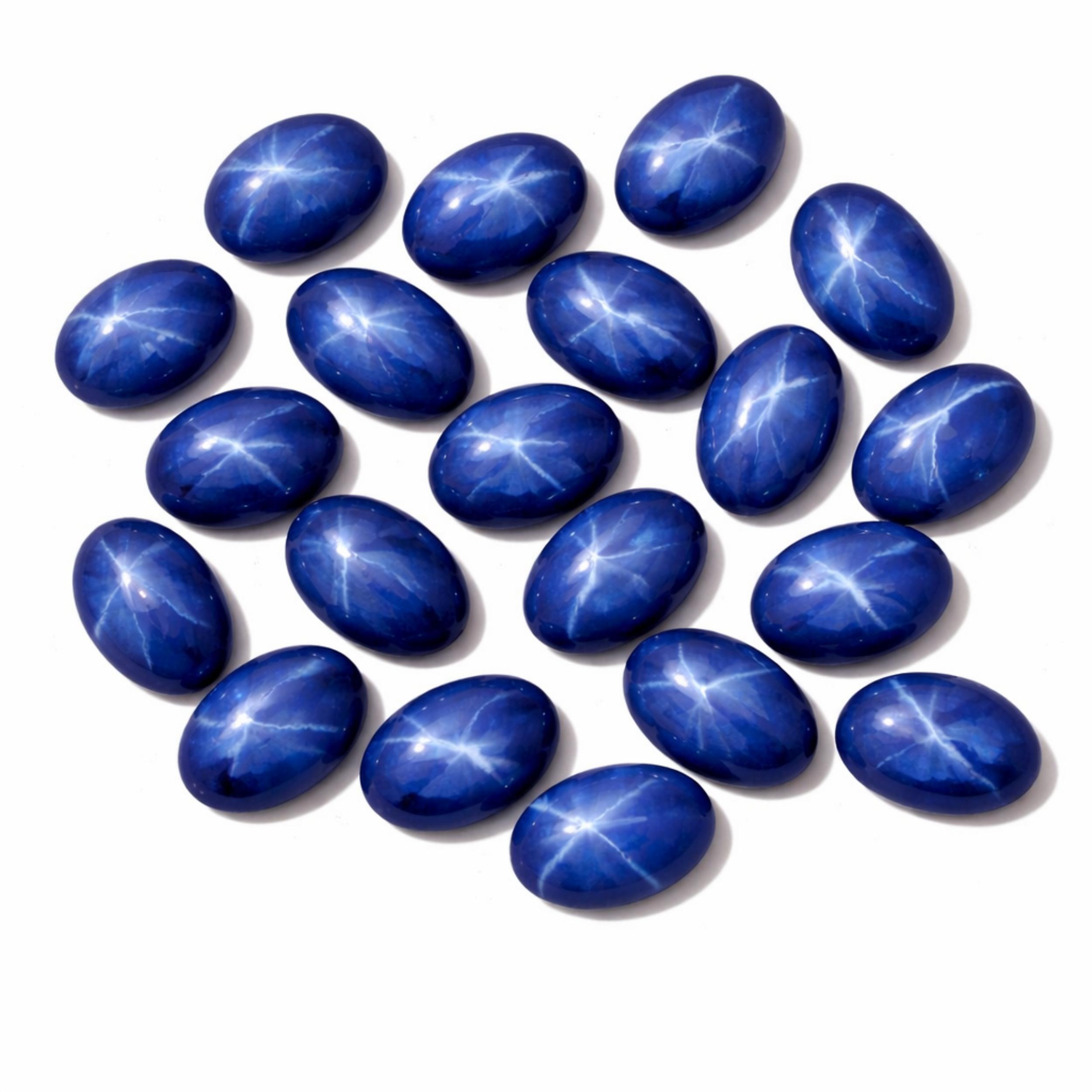 Синий Сапфир Звездчатый Кабошон Овальный AAA Драгоценный Камень Плоская Сторона Полированный Свободный Камень для Изготовления Ювелирных Изделий Кольцо Кулон Кристаллотерапия 7x9mm синий