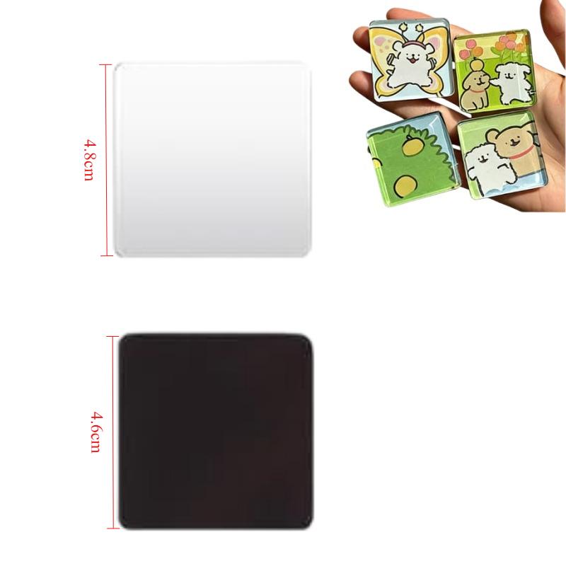 Набор для изготовления магнитов на холодильник Акриловые заготовки для магнитов на холодильник с клейкой основой Ферритовые магниты для поделок Домашний Офисный Декор