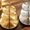3 Tiers Metal Dessert Platters With Stable Base Display Stands Serving Tray For Wedding Receptions And Home Use