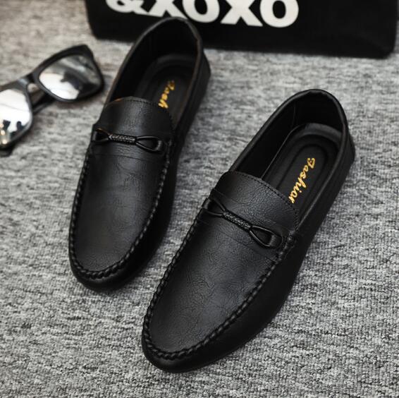 Spring Summer Men's Flats Shoes Men's Young Casual Leather Shoes Soft Soles Social Young Men's Loafers Chaussure Homme M915
