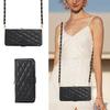 Metal Lanyard Crossbody Zipper Cards Solt Wallet Leather Case for Samsung Galaxy Z Fold 6 5 4 3 Fold4 Fold5 Holder Stand Cover