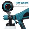 1500W 88VF 3 Nozzle Size 1000ml Electric Spray Gun Flow Control Airbrush For 18V Battery Household Electric Paint Sprayer