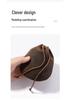 Genuine Leather Drawstring Coin Purse - Cowhide Storage Bag & New Year's Lucky Wallet.