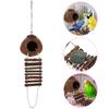 Hermit Cave Habitat with Ladder Hanging Ring Coconut Shell Delicate Reptile Hideout Resin Wooden Accessories Ladders