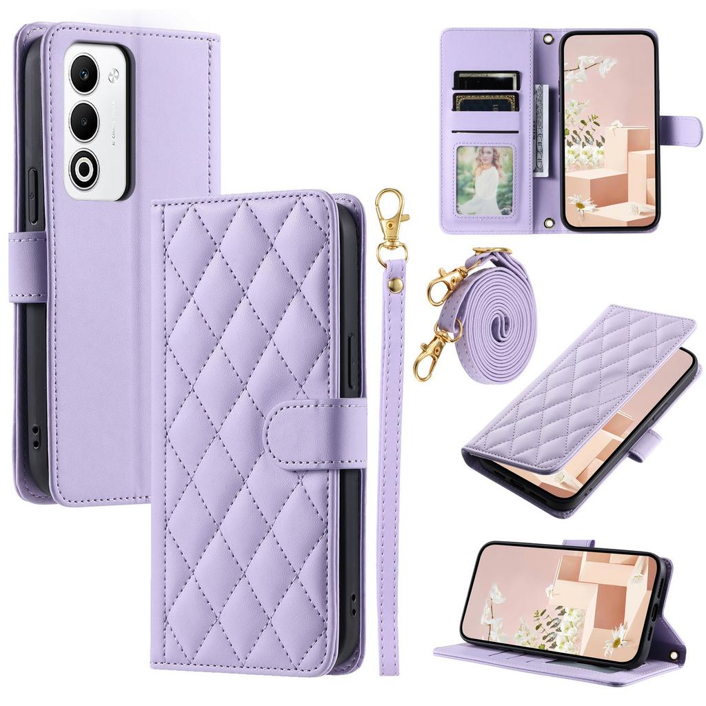 For Oppo A5 5G/4G Case Wallet Rhombus Grid PU Leather Phone Cover