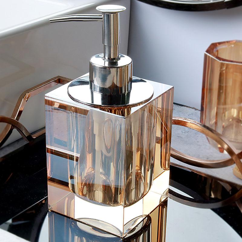 Glass Lotion Bottle Clear Crystal Bathroom Set Wash Supplies Toothbrush Holder Cup Soap Box Shampoo Bottle Soap Dispenser Set