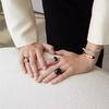 Metal Cold Wind Copper Plated Platinum Irregular Multi-Circle Winding Enamel Drop Glaze Ring Temperament Simple Ring