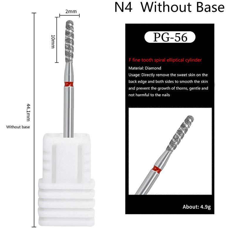 Diamond Nail Bits Tornado Flame Cuticle Drill Bit Manicure Cutter Rotary Burr Drill Accessories Spiral Nail Polishing Mills Tool