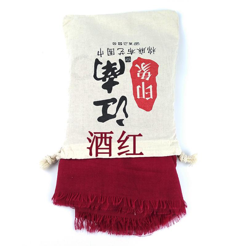 Bright Red Cotton-linen Scarf for Photography, Desert Sun Protection Shawl, Beach Travel Scarf, Qinghai Chaka Salt Lake Gauze Scarf for Women