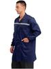 Unisex Werkstattuniform Langarm Knopfleiste Overall Reflektierende Streifen Taschen Arbeitskleidung Verschleißfester Mantel