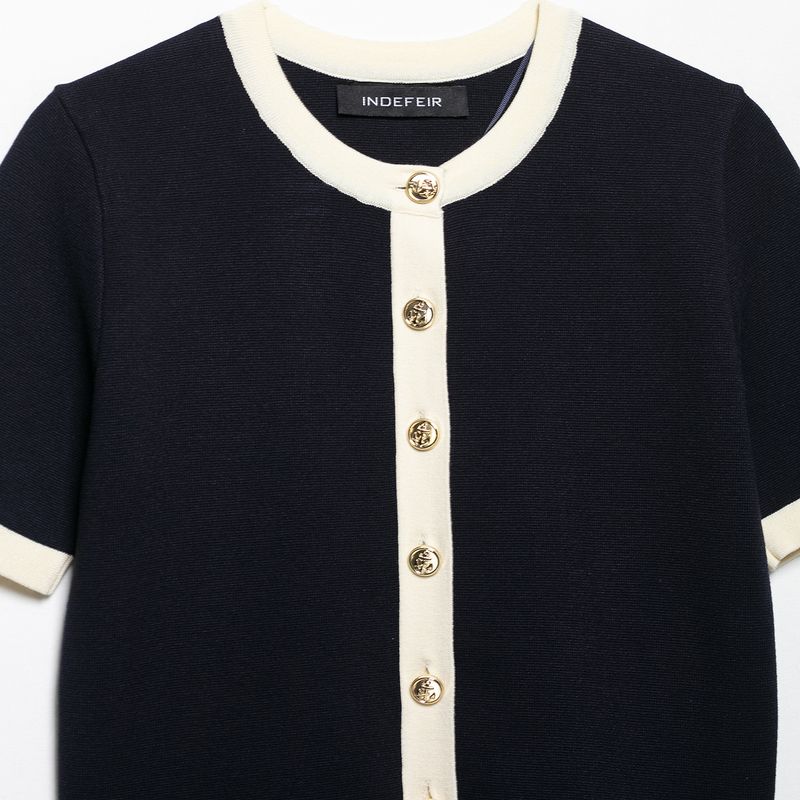 Kaslead New Arrival Women's Clothing Fashion Style Fashion Short Sleeve Knitting Jacket with Skirt 2142014 2142024