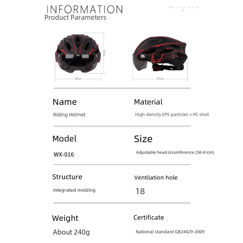 Unisex Mountain Road Bike Helm mit Schutzbrille für Outdoor-Sportarten