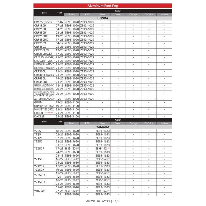 Alu Footpegs Ze93-1663 - Zeta Racing