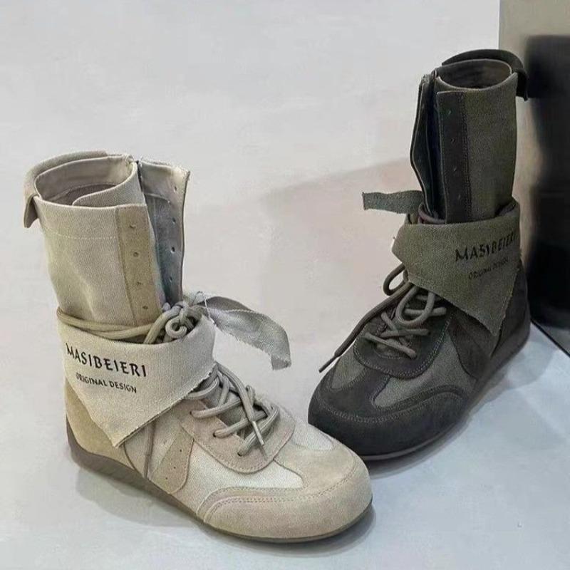 Fashion Women Ankle Sport Running Shoes Autumn 2025 Casual Walking Canvas Snow Boots Lace Up Round-toed Brand Trendy Zapatillas Mujer