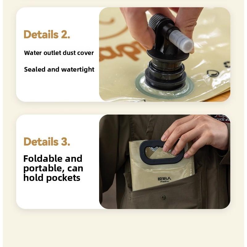1pcs Outdoor Water Storage Bag Portable Foldable Camping Water Bucket Large Capacity Thickened PE Material for Hiking Picnic