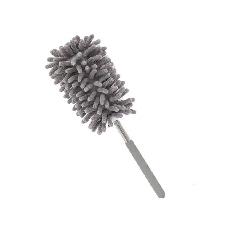 Stainless Steel Extendable Duster With Synthetic Fiber Head For Home Cleaning
