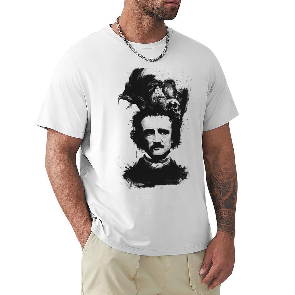 Into The Mind of Edgar Allan Poe TShirt Tshirts oversize sweat rapper graphic tees men workout shirt