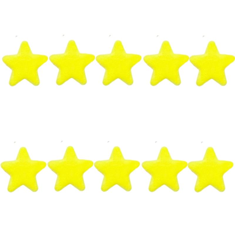 10Pcs 6.5CM Colorful Plush Star Appliques For Handmade Bag Garment Shoe Decoration Hair Accessories and Sewing Craft