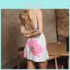 Sommer-A-Linien-Kleid mit Blumenprint, U-Ausschnitt und rückenfreiem Design für jugendliche Freizeitkleidung