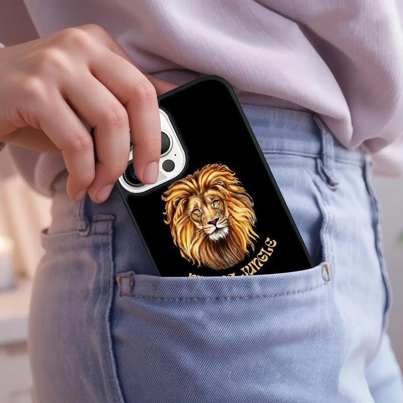 King of Jungle Lion Phone Case For iPhone 17 Air 15 16e 14 13 Pro Max Coque 12 11 Pro Max PLUS Cover