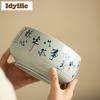 1400ml Hand-painted Poetry And Prose Jianshui Boutique Tea Wash Bowl Writing-brush Washer Tea Residue Bucket Chaxi Collection