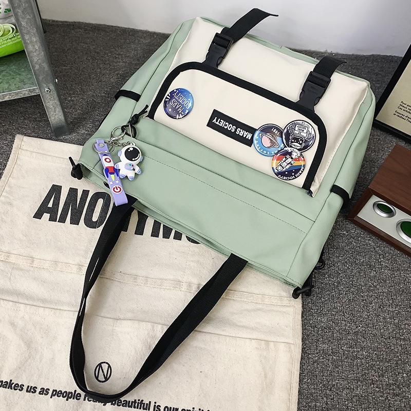 Canvas Bag Tutor Bag Tutor Bag Primary School Students Girls and Boys Multiple Pockets  Hand Held One Shoulder Crossbody Bag Trend