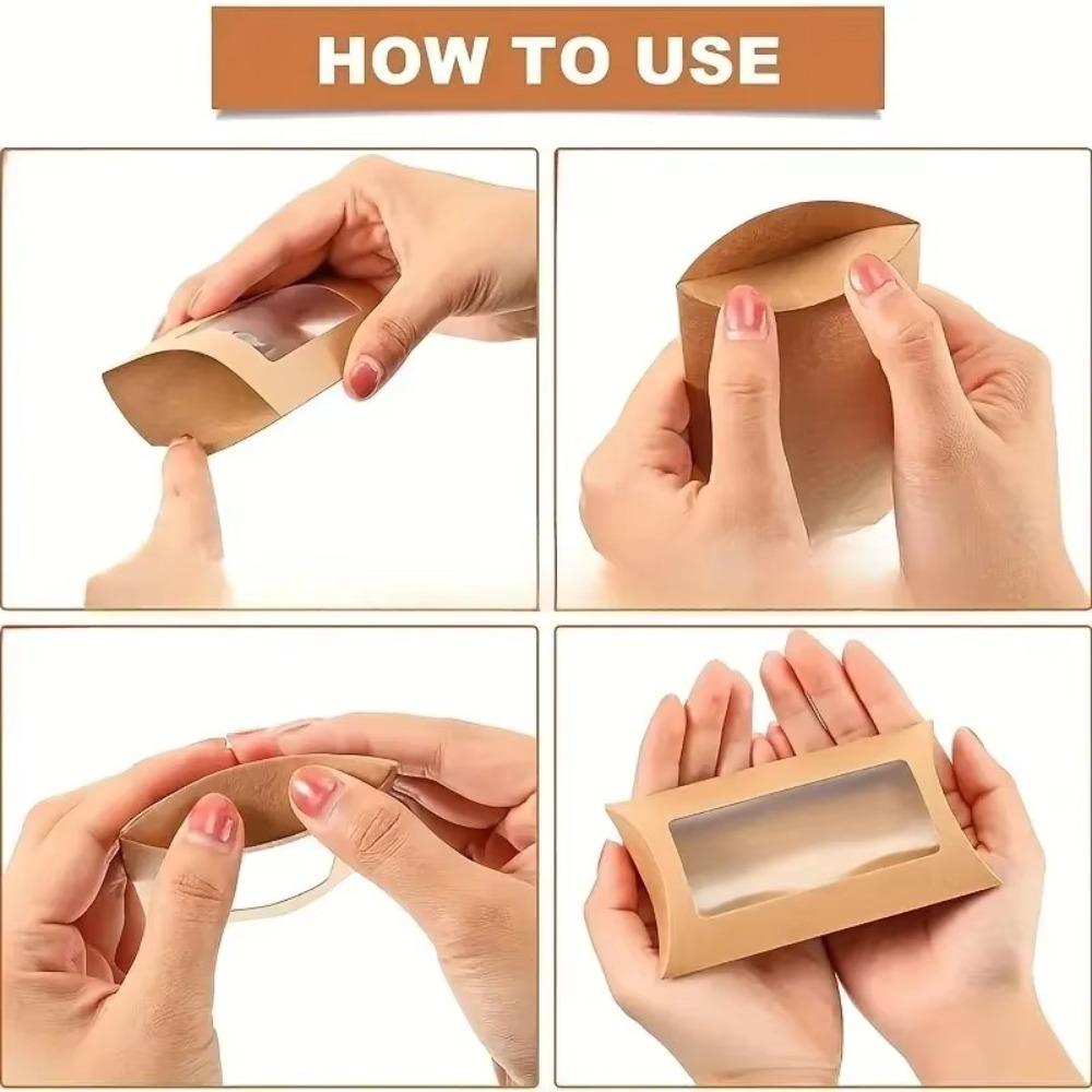 10pcs Kraft Paper Gift Folding Paper Box Wedding Favor Box  Wedding Birthday Party Supplies