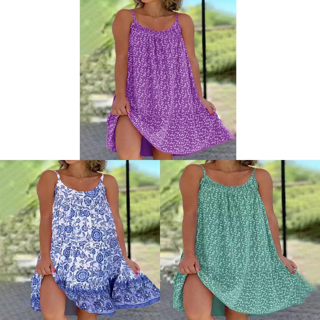 Summer Girl Dress With Watermark Print And Loose Fit For Casual Wear