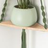 Wall Hanging Corner Shelf Bohemia Handmade Cotton Rope 1/2 Tier Triangle Storage Shelf Farmhouse Rustic Wood Potted Plants Planter Craft Display Rack