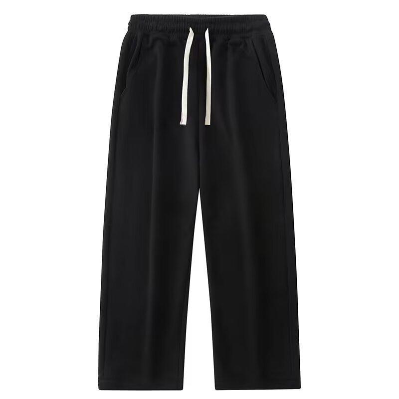 

Trend pants men s Chinese cotton composite loose large size casual spring and autumn straight trousers sweatpants M чёрный