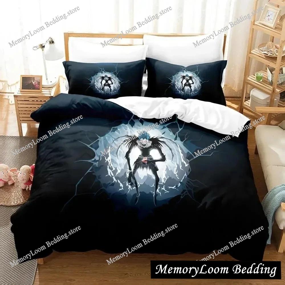 Death Anime Note Premium Luxus Bettwäsche Set Japan Cartoon Weiche Bettbezug Plüsch Bettdecke Tagesdecke Twin/Einzel Größe Bedruckt