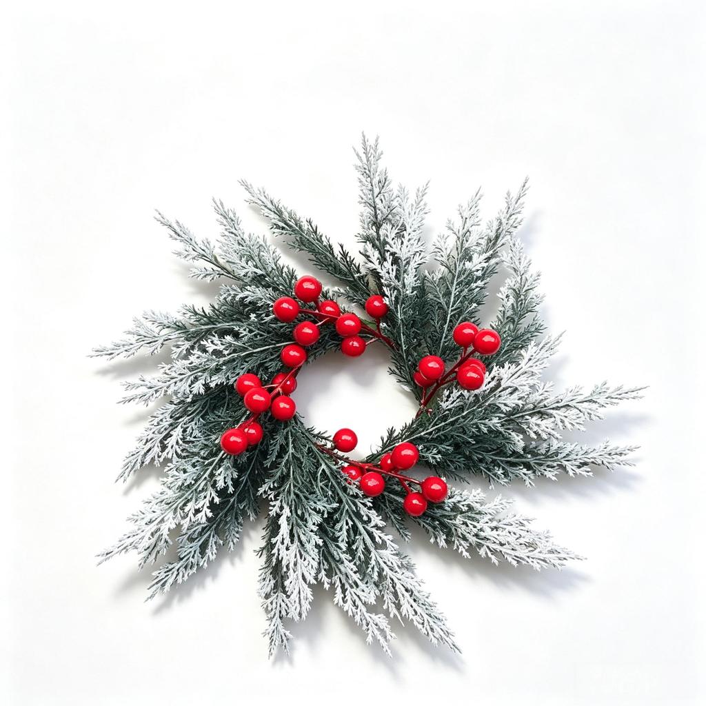 Christmas Simulation Plastic Pine & Berry Wreath - Festive Dining Table Decoration