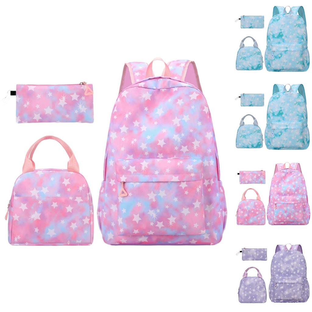 Großes Laptop-Rucksack-Set mit Sternenmuster, 3-teiliger Freizeit-Tagesrucksack für Reisen, Arbeit und Schule
