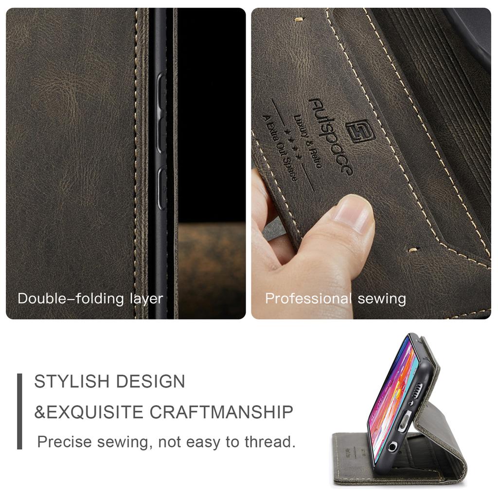Premium Vintage Leather Wallet Case for Samsung Galaxy A70 - RFID Blocking Flip Cover with Card Slots (4 Colors)