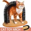 Katzenspielzeugbogen, Selbstpflege, Verwöhnen Sie Katzen mit einer Massage-Pflegebürste und Kratzkissen, Spielzeug für Katzen, interaktives Spielzeug